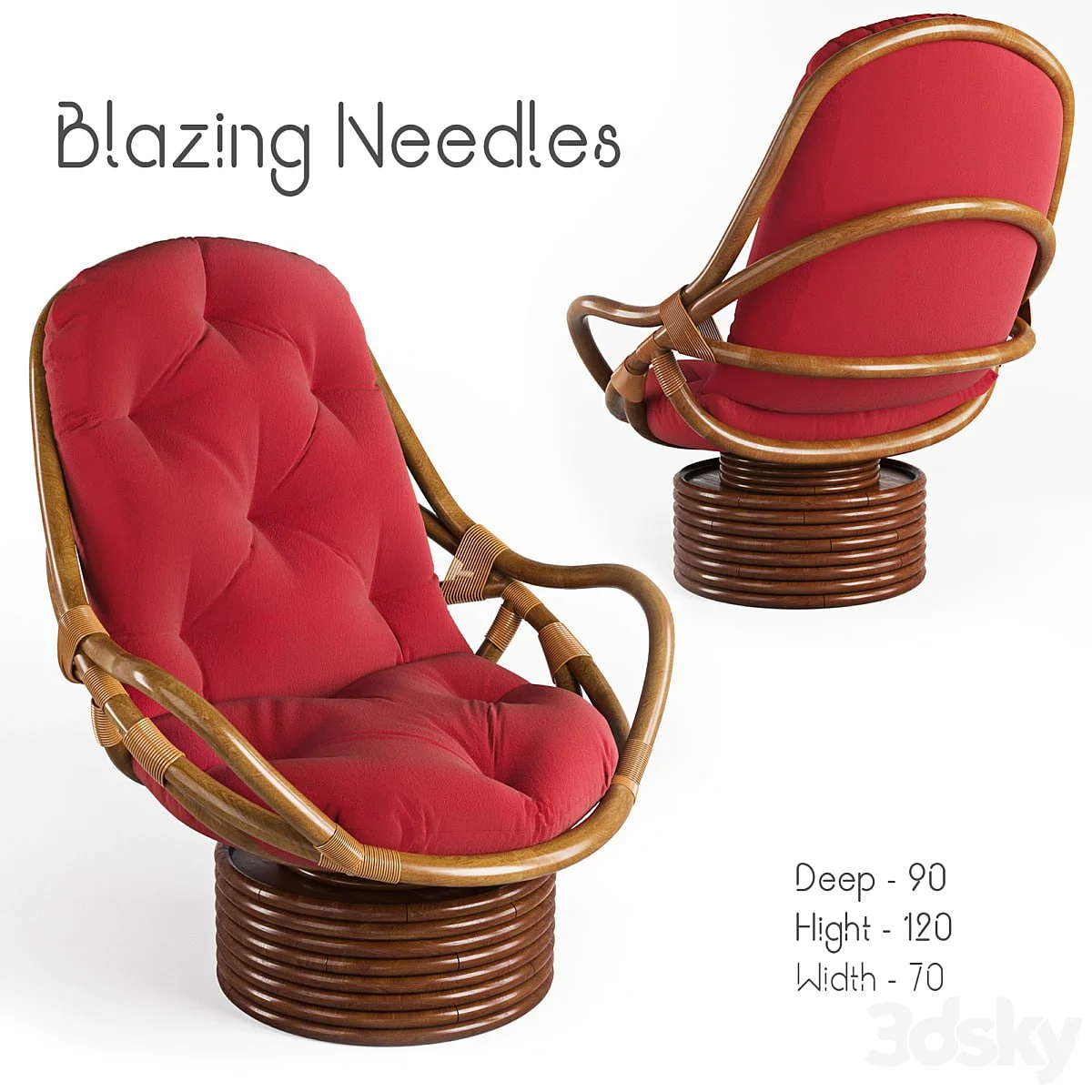Blazing Needles Chair Cushion